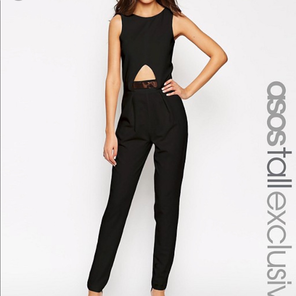 ASOS Black Jumpsuit with front stomach cutout